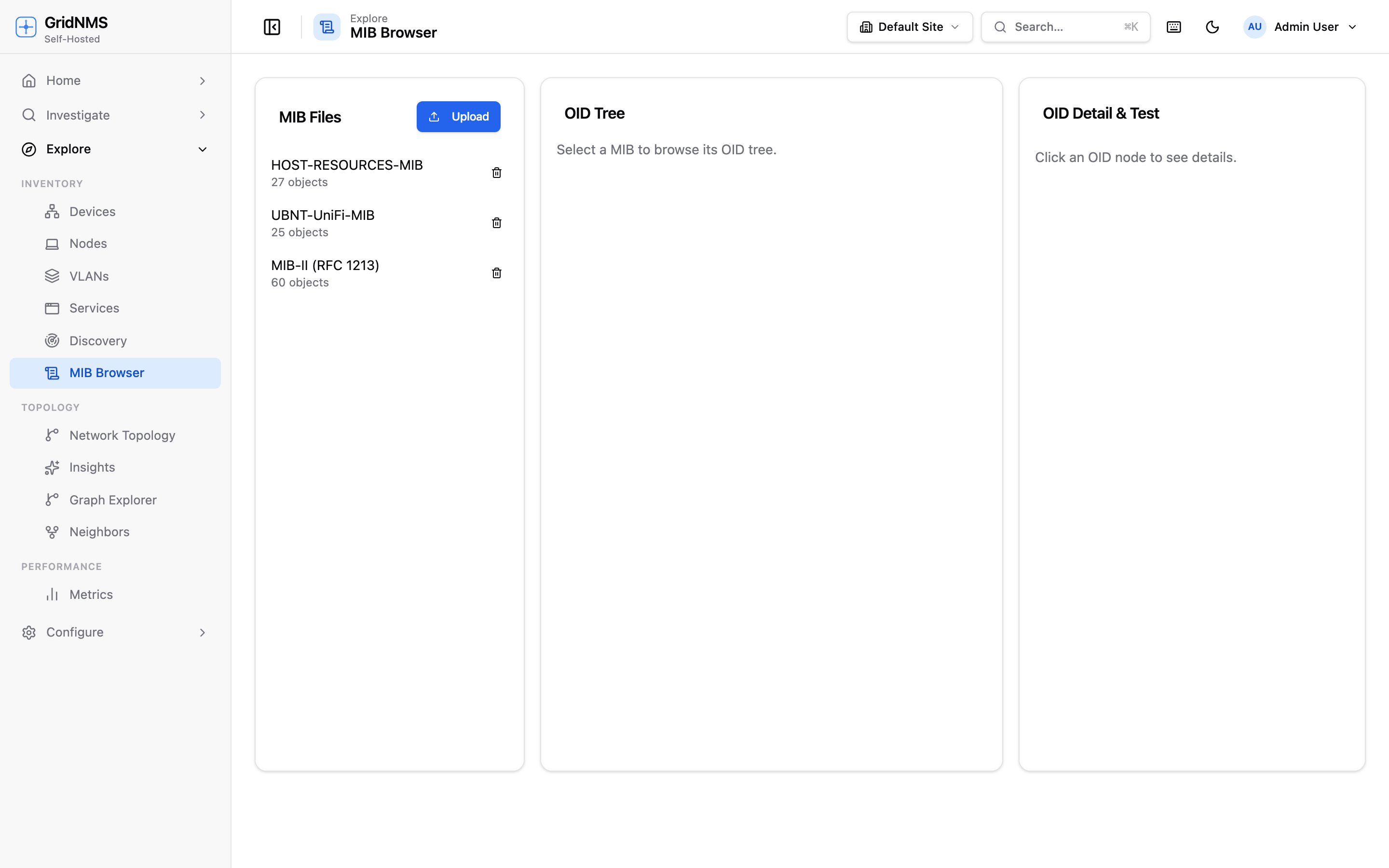 The MIB Browser running an SNMP walk on a device